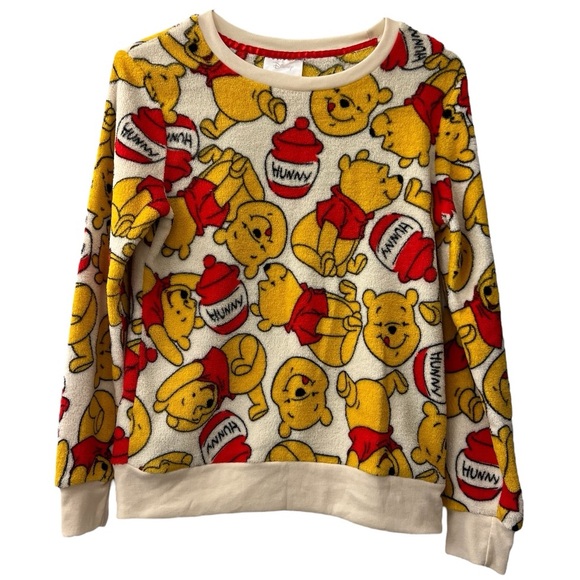 5/$25 Disney Winnie The Pooh Hunny Long Sleeve Pajama Top Women’s XS - Picture 1 of 3